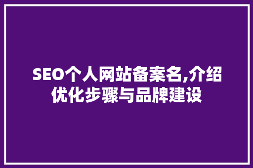 SEO个人网站备案名,介绍优化步骤与品牌建设