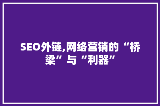 SEO外链,网络营销的“桥梁”与“利器”