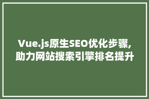 Vue.js原生SEO优化步骤,助力网站搜索引擎排名提升
