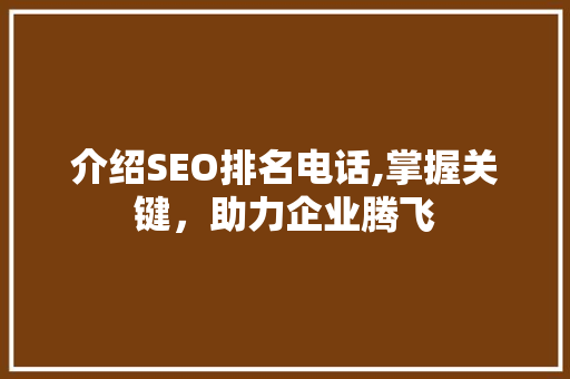 介绍SEO排名电话,掌握关键，助力企业腾飞
