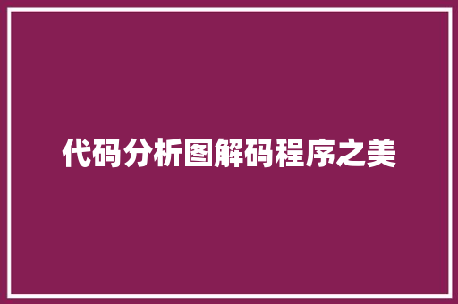 代码分析图解码程序之美