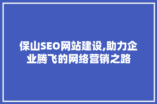保山SEO网站建设,助力企业腾飞的网络营销之路