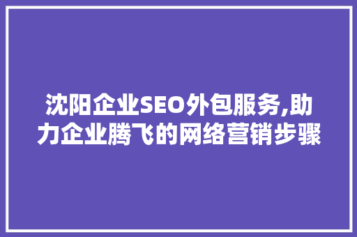 沈阳企业SEO外包服务,助力企业腾飞的网络营销步骤