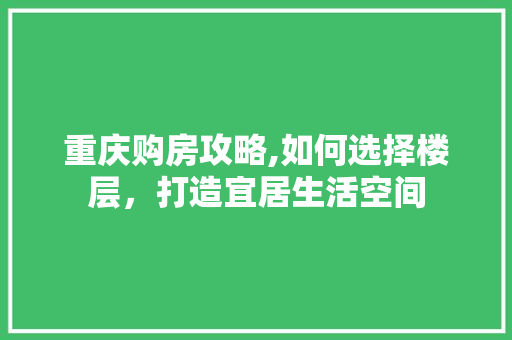 重庆购房攻略,如何选择楼层，打造宜居生活空间