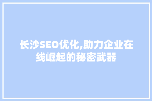 长沙SEO优化,助力企业在线崛起的秘密武器