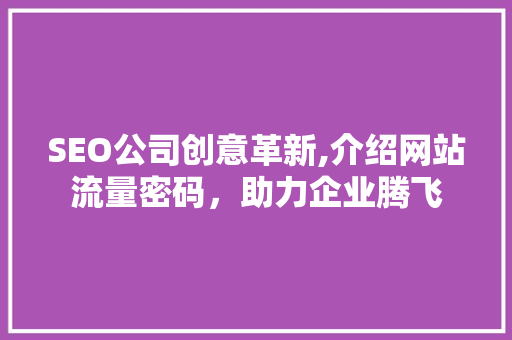 SEO公司创意革新,介绍网站流量密码，助力企业腾飞