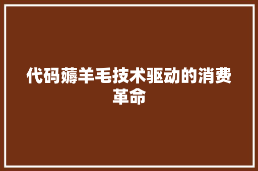 代码薅羊毛技术驱动的消费革命
