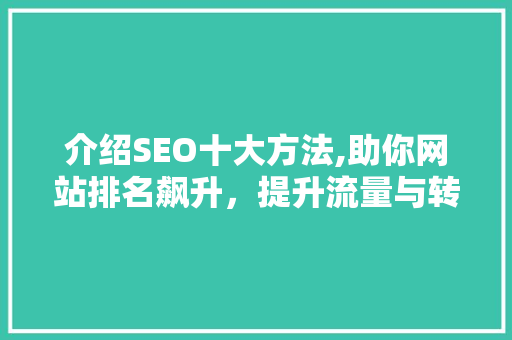 介绍SEO十大方法,助你网站排名飙升，提升流量与转化率