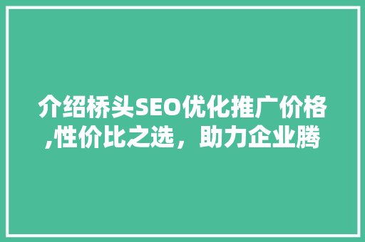 介绍桥头SEO优化推广价格,性价比之选，助力企业腾飞