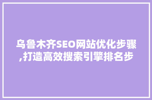 乌鲁木齐SEO网站优化步骤,打造高效搜索引擎排名步骤