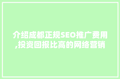 介绍成都正规SEO推广费用,投资回报比高的网络营销之路