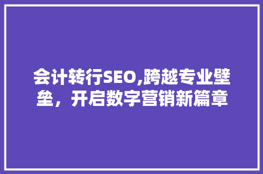 会计转行SEO,跨越专业壁垒，开启数字营销新篇章