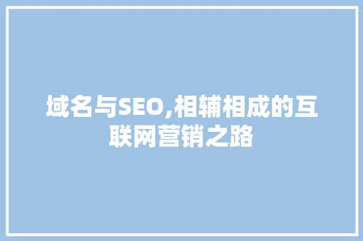 域名与SEO,相辅相成的互联网营销之路