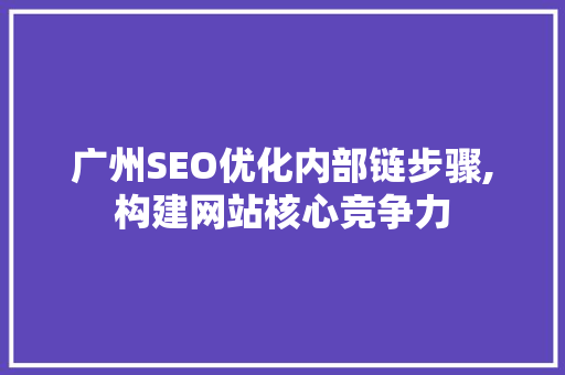 广州SEO优化内部链步骤,构建网站核心竞争力