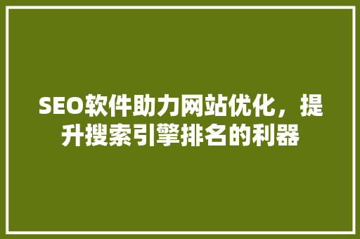 SEO软件助力网站优化，提升搜索引擎排名的利器