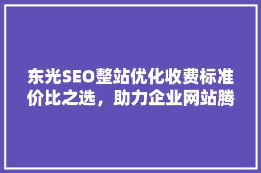 东光SEO整站优化收费标准价比之选，助力企业网站腾飞
