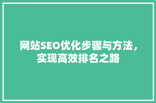 网站SEO优化步骤与方法，实现高效排名之路