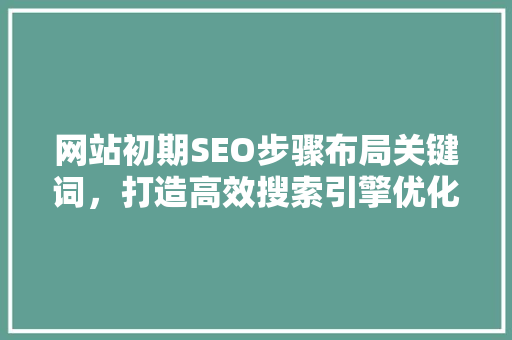 网站初期SEO步骤布局关键词，打造高效搜索引擎优化