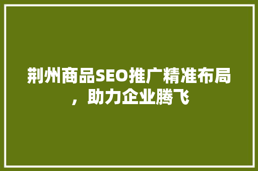 荆州商品SEO推广精准布局，助力企业腾飞