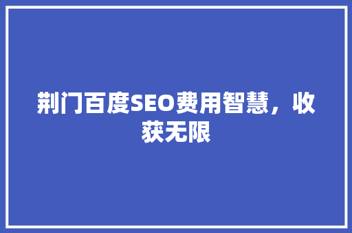 荆门百度SEO费用智慧，收获无限