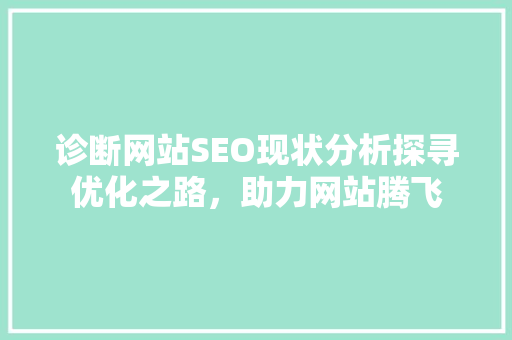 诊断网站SEO现状分析探寻优化之路，助力网站腾飞