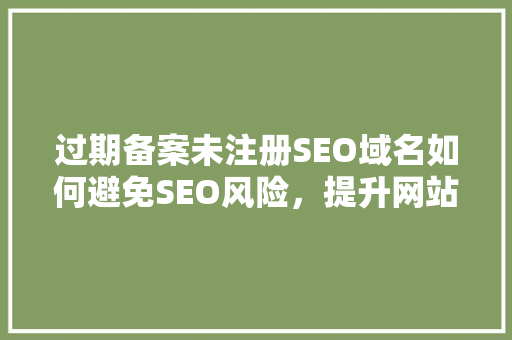 过期备案未注册SEO域名如何避免SEO风险，提升网站排名