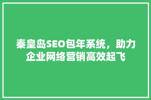 秦皇岛SEO包年系统，助力企业网络营销高效起飞