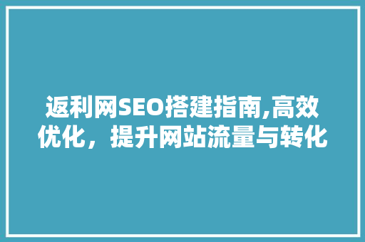 返利网SEO搭建指南,高效优化，提升网站流量与转化率