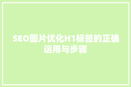 SEO图片优化H1标签的正确运用与步骤