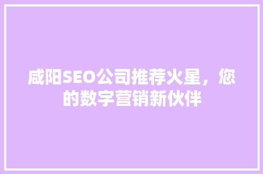 咸阳SEO公司推荐火星，您的数字营销新伙伴