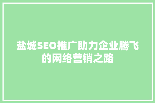 盐城SEO推广助力企业腾飞的网络营销之路