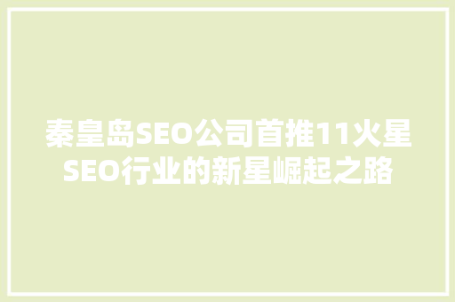 秦皇岛SEO公司首推11火星SEO行业的新星崛起之路