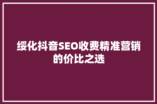 绥化抖音SEO收费精准营销的价比之选