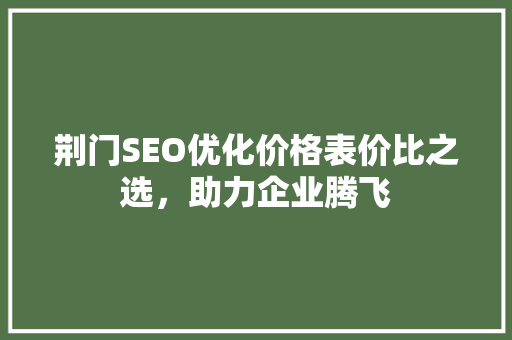 荆门SEO优化价格表价比之选，助力企业腾飞