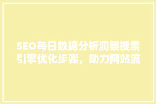 SEO每日数据分析洞察搜索引擎优化步骤，助力网站流量增长