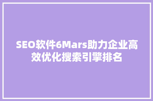 SEO软件6Mars助力企业高效优化搜索引擎排名