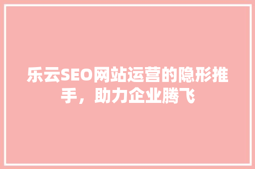 乐云SEO网站运营的隐形推手，助力企业腾飞