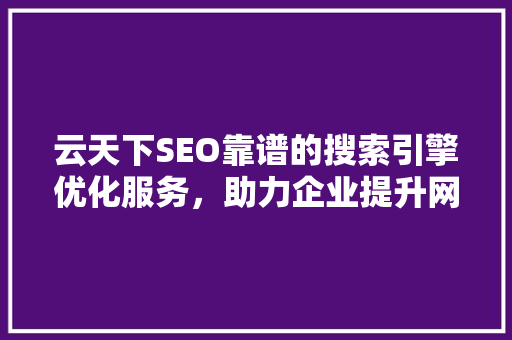 云天下SEO靠谱的搜索引擎优化服务，助力企业提升网络影响力
