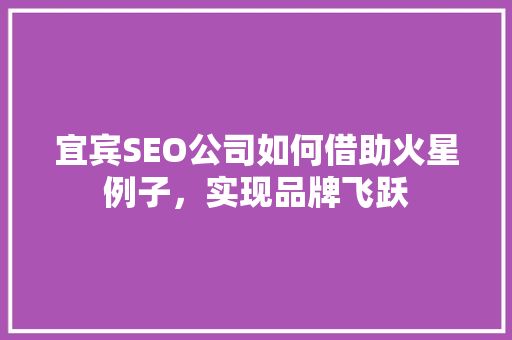 宜宾SEO公司如何借助火星例子，实现品牌飞跃