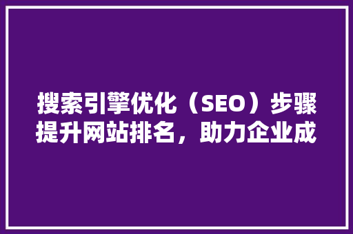 搜索引擎优化（SEO）步骤提升网站排名，助力企业成长