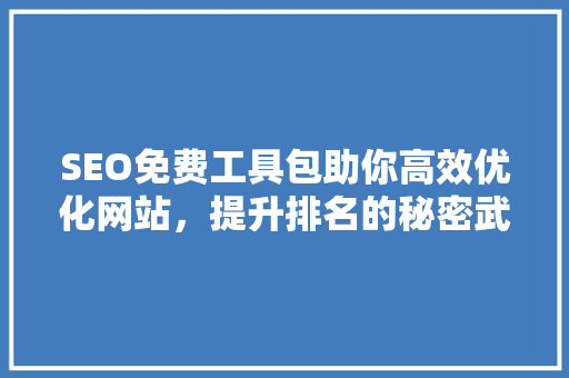 SEO免费工具包助你高效优化网站，提升排名的秘密武器
