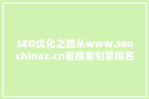 SEO优化之路从www.seochinaz.cn看搜索引擎排名提升步骤
