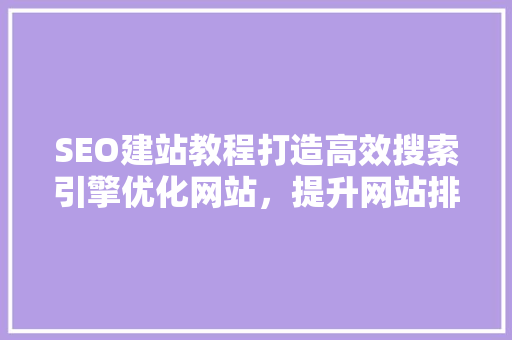 SEO建站教程打造高效搜索引擎优化网站，提升网站排名与流量