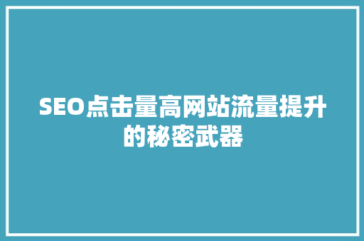 SEO点击量高网站流量提升的秘密武器