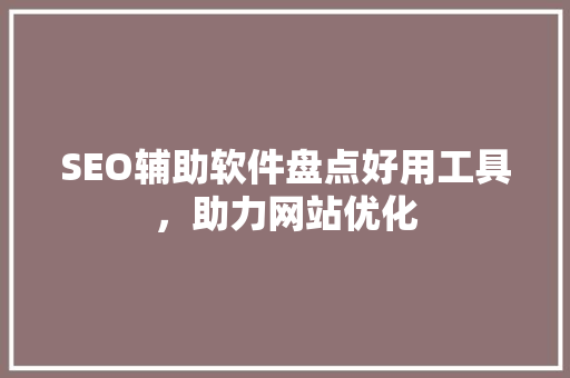 SEO辅助软件盘点好用工具，助力网站优化