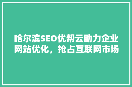 哈尔滨SEO优帮云助力企业网站优化，抢占互联网市场制高点