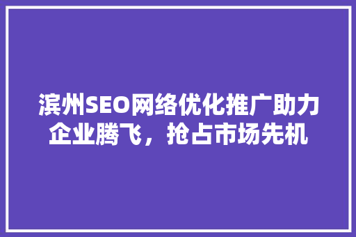 滨州SEO网络优化推广助力企业腾飞，抢占市场先机