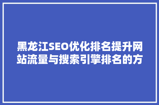 黑龙江SEO优化排名提升网站流量与搜索引擎排名的方法