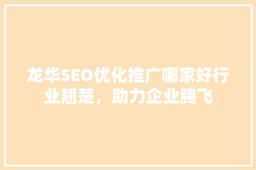 龙华SEO优化推广哪家好行业翘楚，助力企业腾飞
