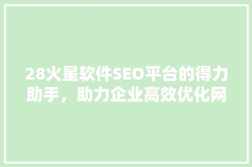 28火星软件SEO平台的得力助手，助力企业高效优化网站